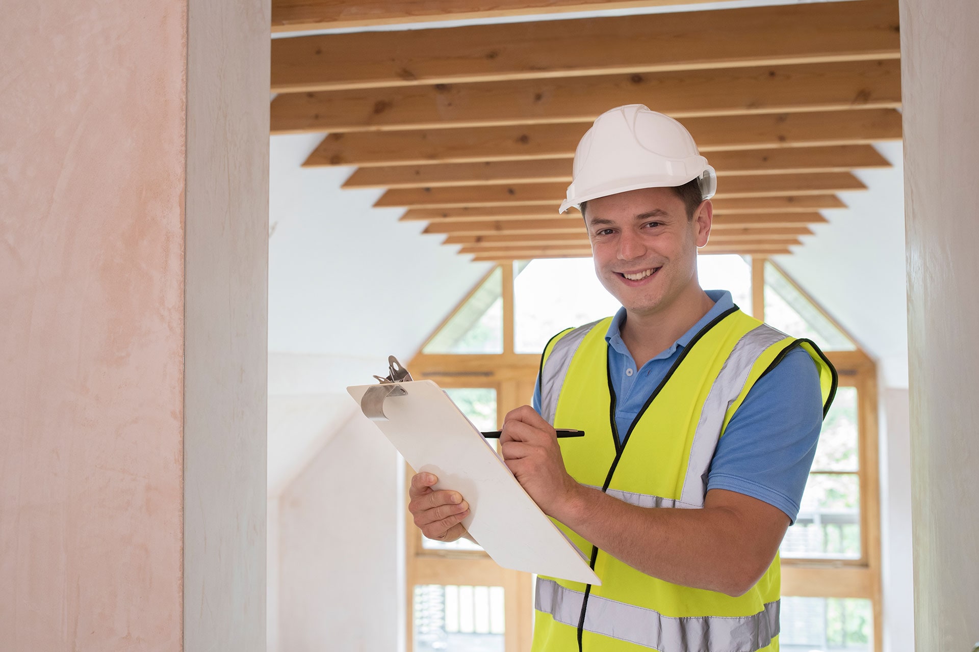 Engineer with notepad